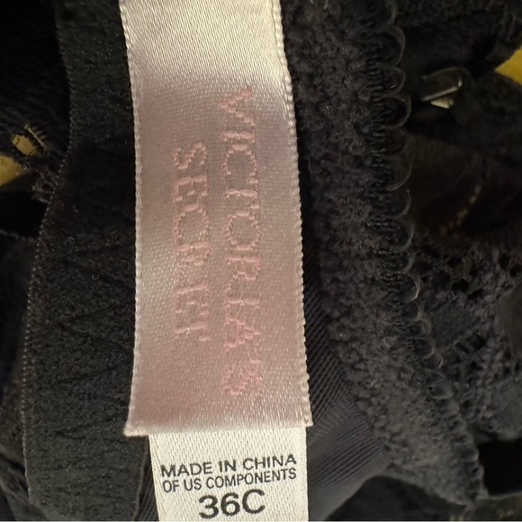 Victoria's Secret Black Lace Bra,Panties, Thigh High Nylons Intimates Collection - Picture 3 of 8